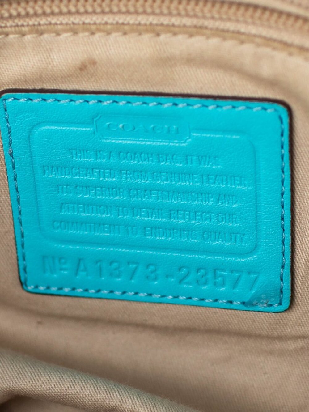 Coach Legacy Perforated Leather Haley Satchel Turquoise Aqua Fringe Leather 2012 - Picture 8 of 11